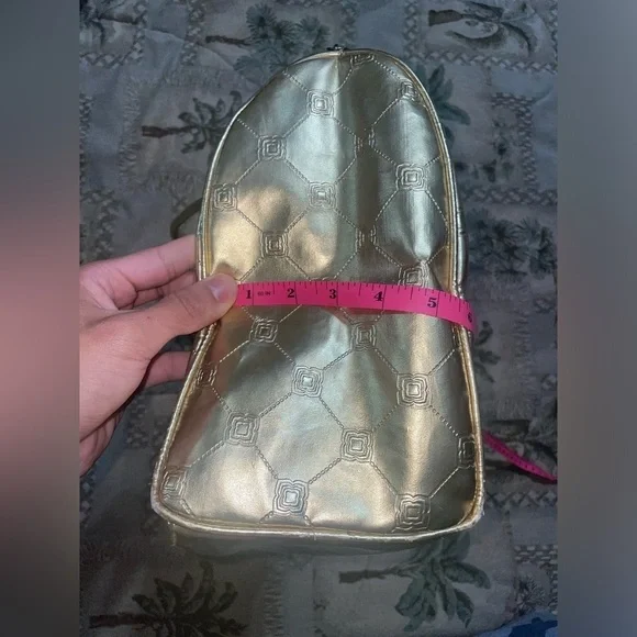 GOLD duffle bag y2k travel vacation bag metallic gold duffle bag carryon keepall - Picture 8 of 17